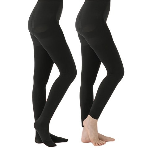 MI MI LEO 2入組精裝版 台灣製厚刷毛保暖雕塑褲襪, 一般(M~3L), 黑色, 1組