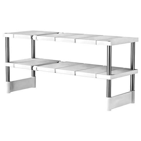 伸縮水槽架 雙層, 26 x 54 x 45cm, 白色, 1個