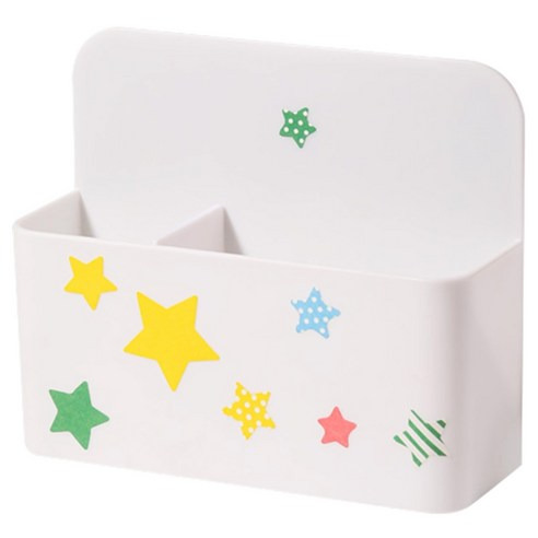 iSFun 磁吸收納 冰箱白板分隔整理盒 附星星貼紙, 白色, 1個