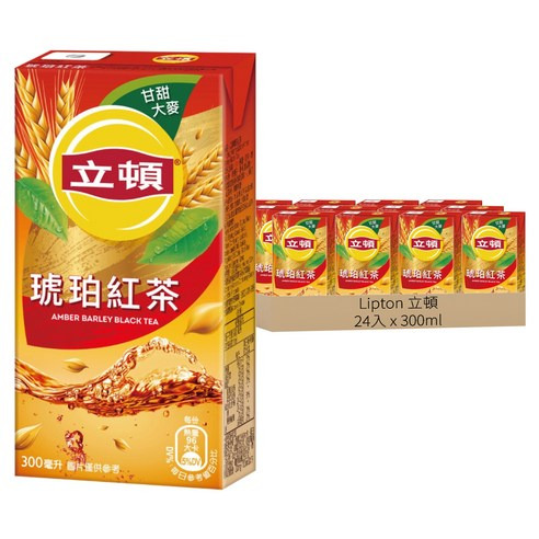 [箱裝]Lipton 立頓 琥珀紅茶, 300ml, 24入, 1盒