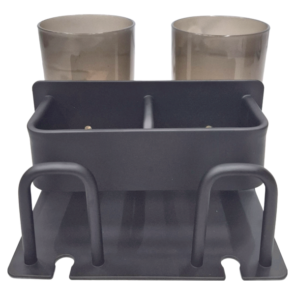 妃妃嚴選 雙人款牙刷置物架, 黑色, 295g, 1組