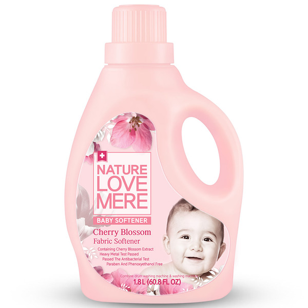 NATURE LOVE MERE 嬰幼兒衣物柔軟精 櫻花香, 1.8L, 1瓶