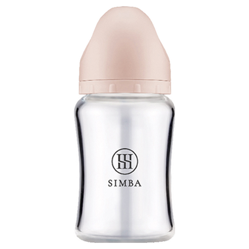 Simba 小獅王辛巴 蘊蜜質金玻璃寬口防脹氣奶瓶, 新生專用, 栗粉, 180ml, 1個