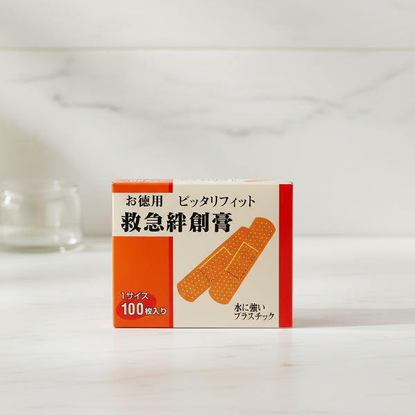 KYORIKI 救急絆創膏 未滅菌, 19 x 72mm, 膚色, 100枚, 1盒