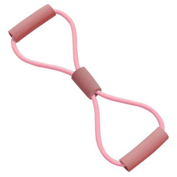 理享家 健身瑜珈8字拉力帶 10磅 + 20磅,1組,粉色