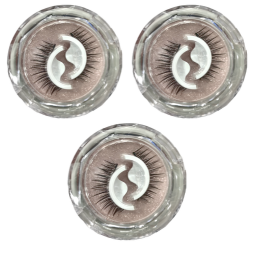 自黏假睫毛, 纖長款, 3盒, 1組