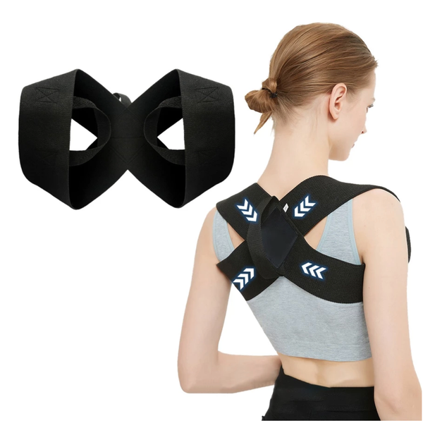 YORI優里嚴選 防駝背矯正開肩帶 高彈力款 黑色, XL, 1條