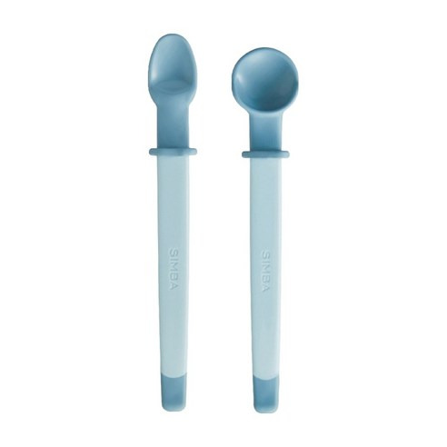 Simba 小獅王辛巴 美味軟糖湯匙組, 晨藍, 6個月以上, 泥狀專用匙 + 果汁湯類專用匙 +