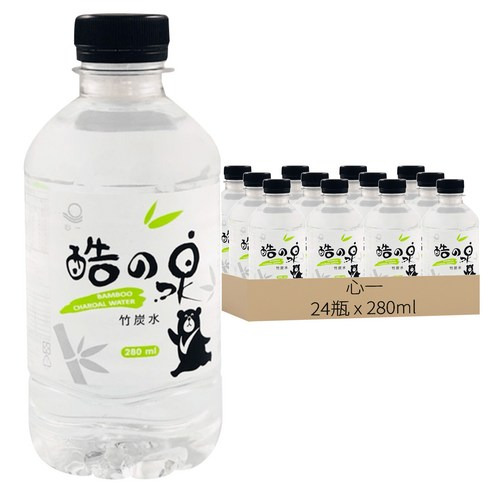 [箱裝]心一 酷之泉竹炭純水, 280ml, 24瓶