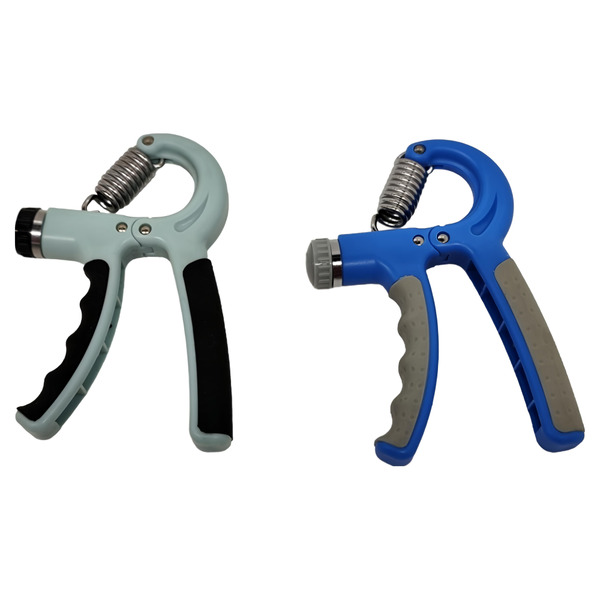 基礎款可調節握力器 最高60kg, 15.5 x 10cm, 天藍色 + 天藍色, 140g, 2個