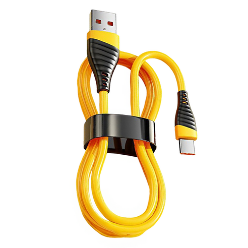 小麥購物 Type-C系列 USB-C快充數據線 120W L1378, 2m, 黃色, 1個