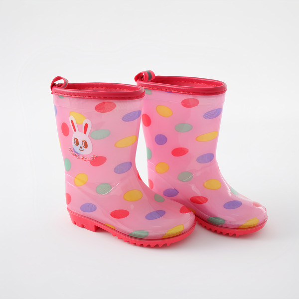 愛北鼻-兒童雨鞋-萌兔粉-22碼-鞋內長22cm-1入
