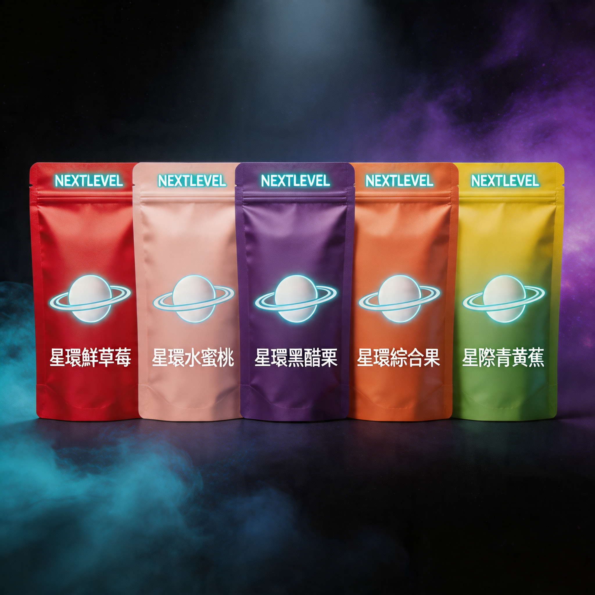 NEXTLEVEL 登艦五入組 — 草莓・水蜜桃・黑醋栗・綜合果・青黃蕉