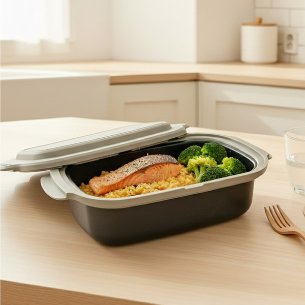 双甡微波專用多功能料理鍋｜長型2件組(底鍋)