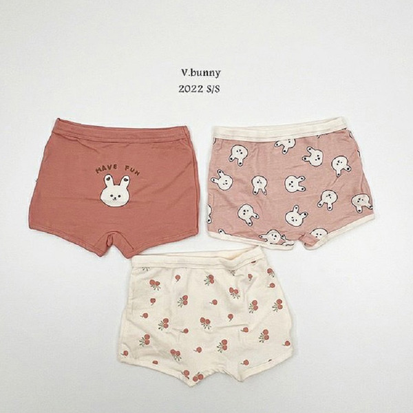正韓│舒適兒童平角內褲3件組(開心兔 / L約6~8y)