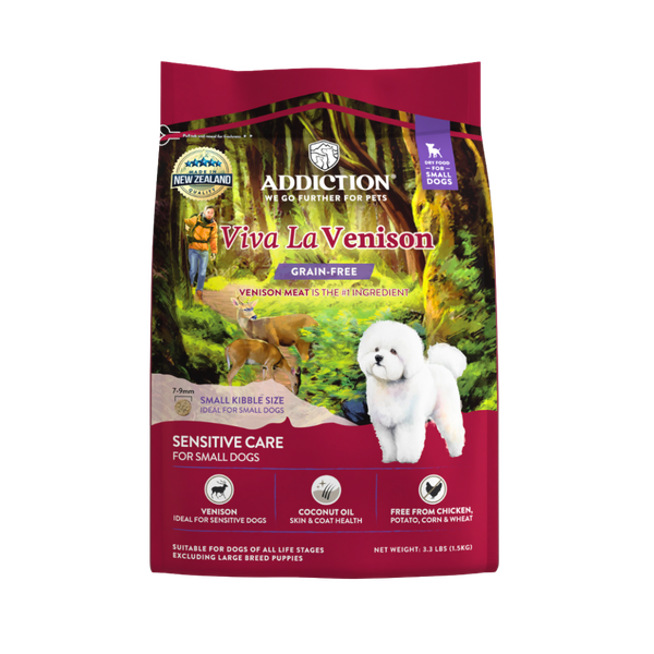 自然癮食ADD｜小顆粒系列｜無榖鹿肉犬糧 1.5公斤