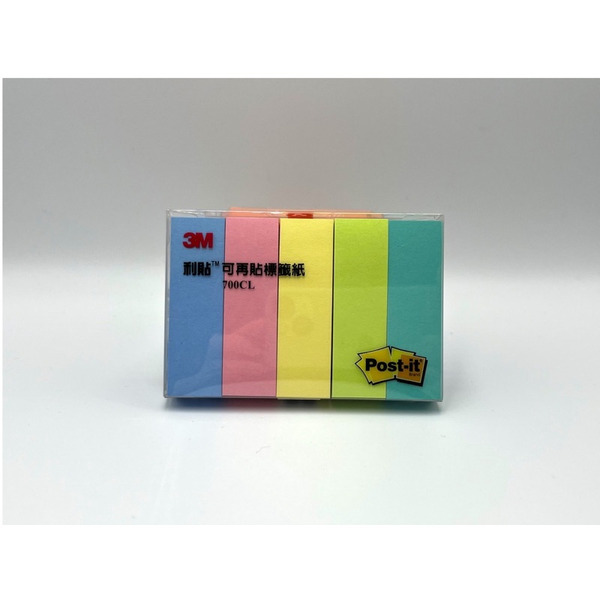 3M 可再貼 標籤紙 標籤貼 便條貼 5色 一條100張 共5條 700CL