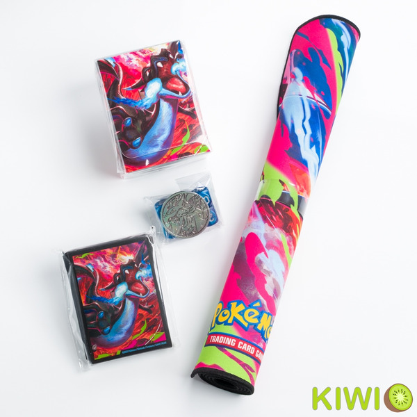 KIWI 🥝 PTCG 國際版 美版 超級噴火龍X 卡套 卡墊 卡盒 大硬幣 傷害指示物 UPC 禮盒 寶可夢卡牌周邊