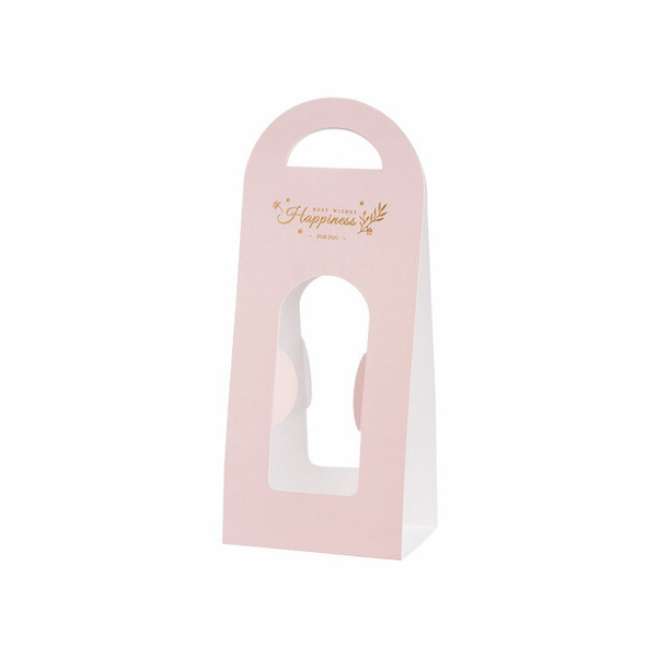 手提紙卡套〔No.2〕長9.5寬7高23cm 櫻霜粉 (10入)_3A35-106902