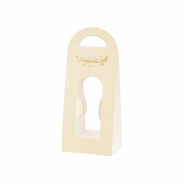 手提紙卡套〔No.2〕長9.5寬7高23cm 奶油黃 (10入)_3A35-106901