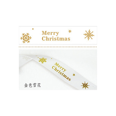單面緞帶〔寬12mm〕金色雪花 (25碼)_6-022207