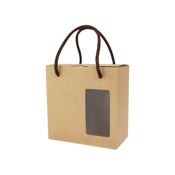 開窗提盒(方) 無印牛皮 (10入)_3A17-16203