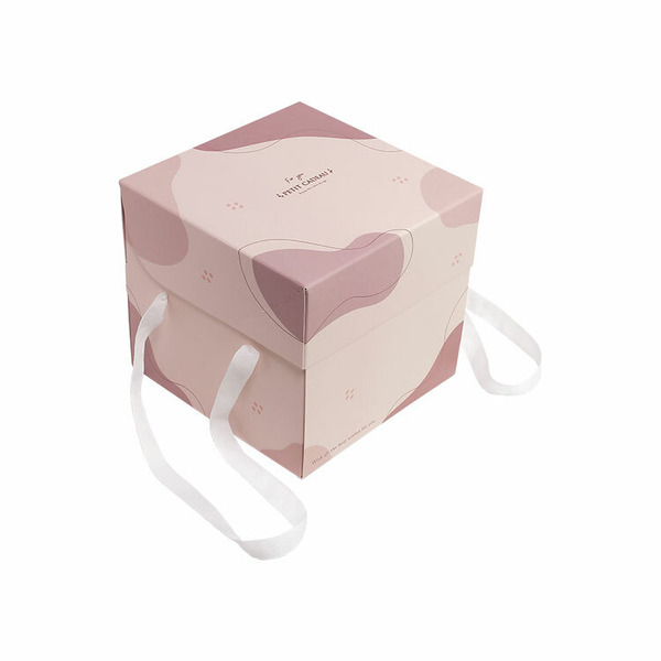 掀蓋蛋糕提盒 六吋 微恬時光-粉 (10入)_3A06-120504