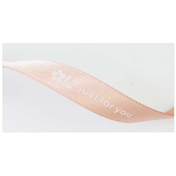 雙面緞帶〔寬9.5mm〕小花娜-粉橘 (25碼)_6-022103