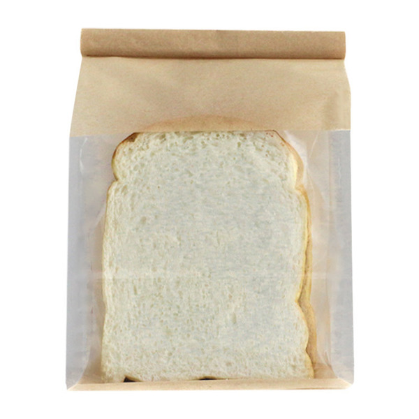 鐵絲捲邊吐司袋 茶色牛皮_16*26+13cm (50/入)_4-21626-4