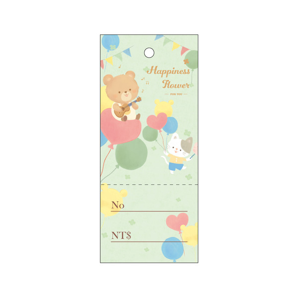 吊牌 3X7cm 熊熊小漫遊 (500張/盒)_89307070