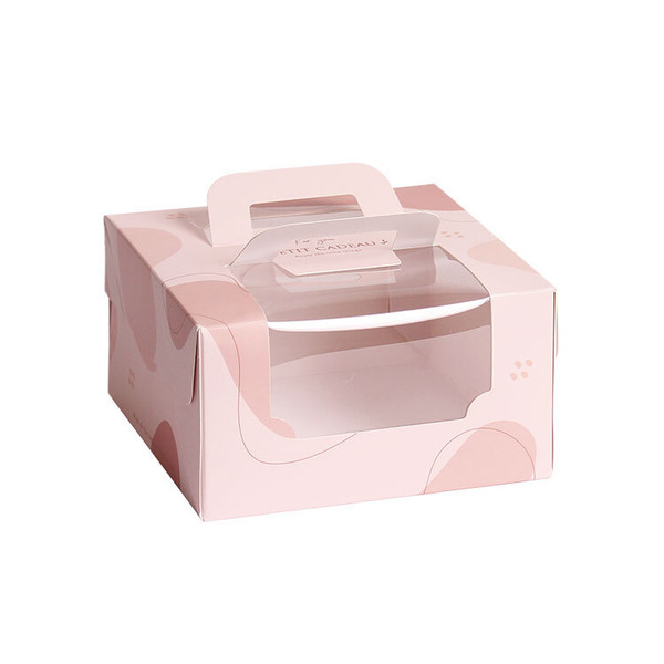 手提鏤空蛋糕盒 四吋 微恬時光-粉 (10入)_3-2931403