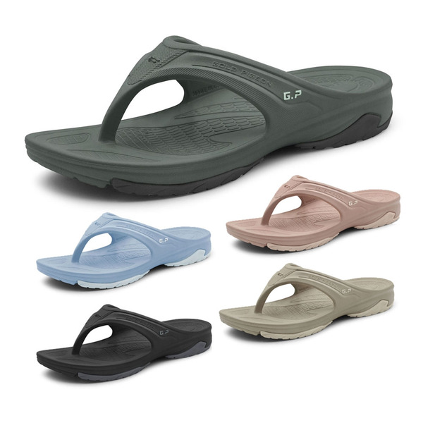 【GP】 A5337y｜路跑後腳底不痠 綠藻彈力機能足弓支撐人字拖 🚀