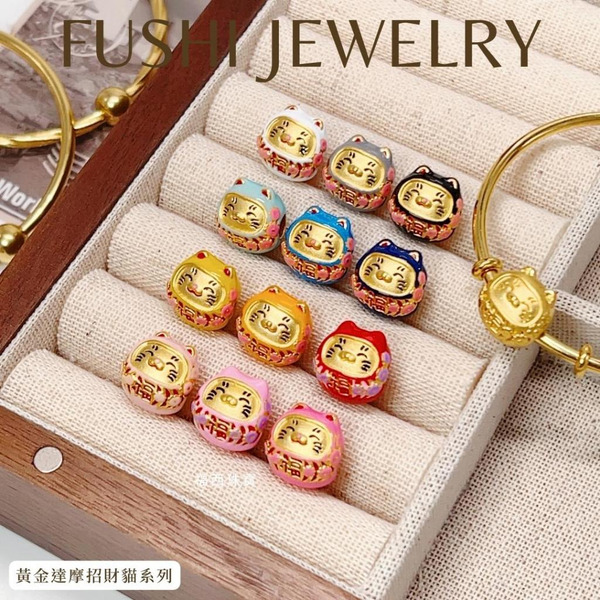 招財貓黃金潘朵拉串珠｜將好運化作隨身的黃金祝福 (0.31錢)