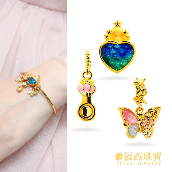 黃金串珠3選1 蝴蝶結串珠  金湯匙串珠  魔法海洋城堡串珠  999純金硬金工藝