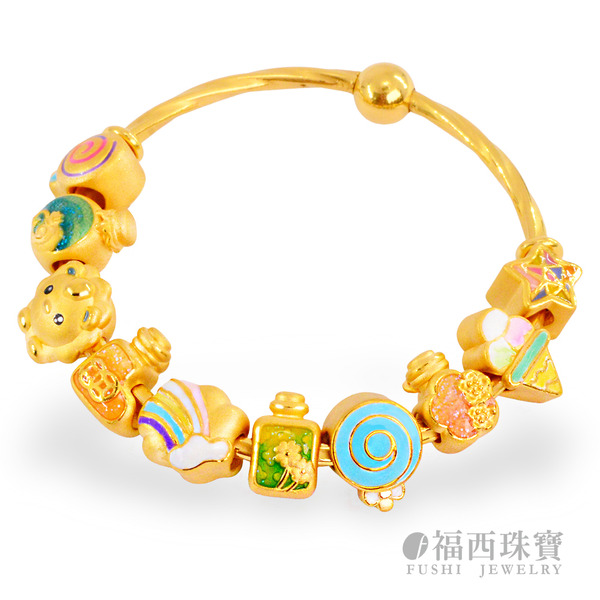 福西珠寶 香水串珠 0.31錢 黃金串珠 純黃金路路通串珠 潘朵拉串珠