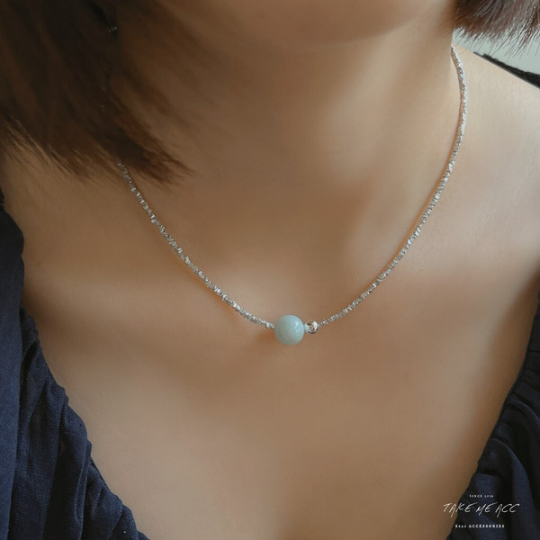 綠光翡翠｜純銀項鍊