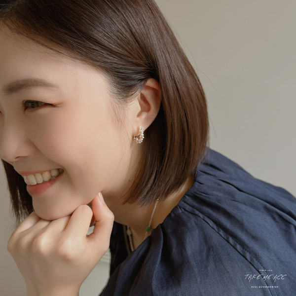 旋轉花園｜純銀針耳環