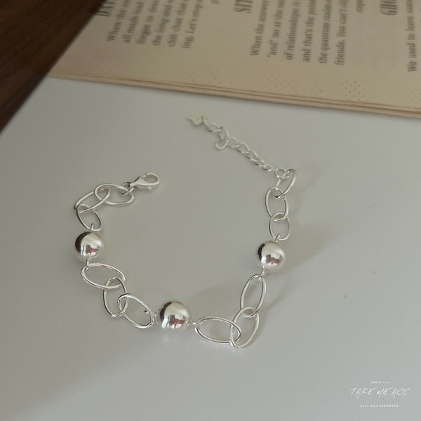 圓底模樣｜純銀手鍊