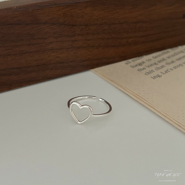 愛心縷空｜純銀戒指