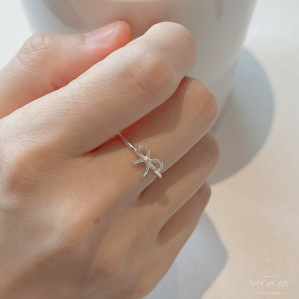迷你蝴蝶結｜純銀戒指