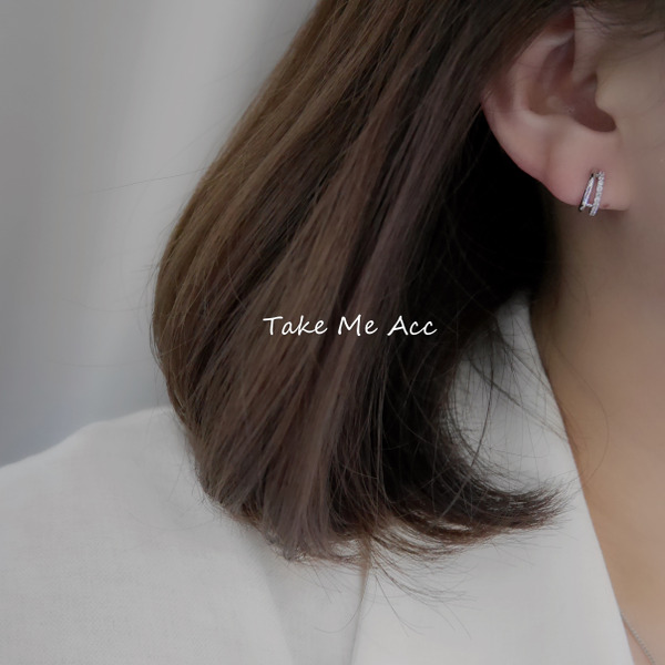 流星墜落的交會 │ 純銀針耳環