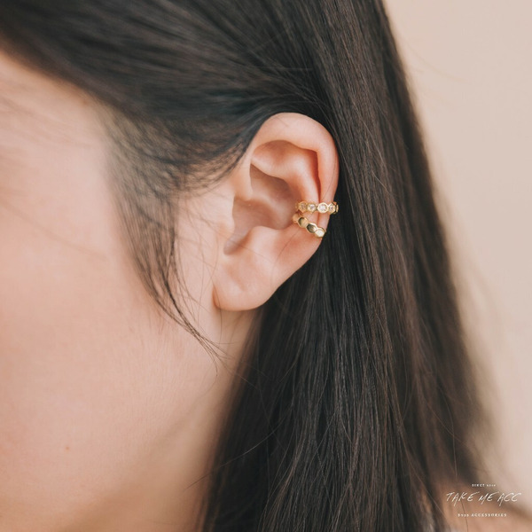 蜂巢｜全純銀耳骨夾