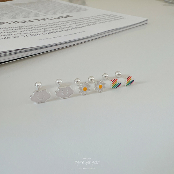 可養耳的療癒系鎖珠純銀耳環｜ 韓國連線