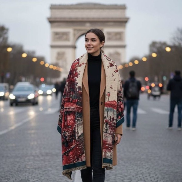 NO.1 法國風-羊絨毛披肩