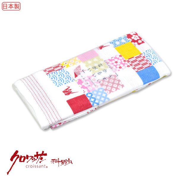 日本今治長紙鶴格毛巾33x100公分