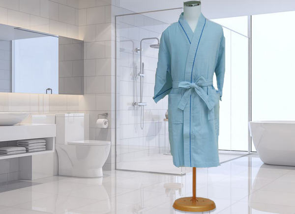 【科羅沙】Croissant 超輕量棉柔浴袍 L號(藍色)