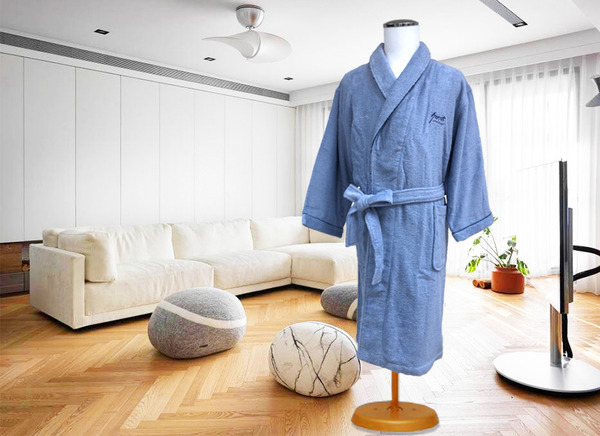 【科羅沙】Croissant 吸水速乾棉浴袍 L號(藍色)