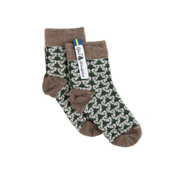 迷你美麗諾羊毛襪 森林-冷杉綠 0-2歲