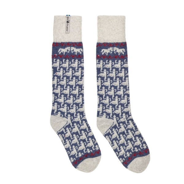 經典膝下長筒羊毛襪 圓舞系列 湖水藍