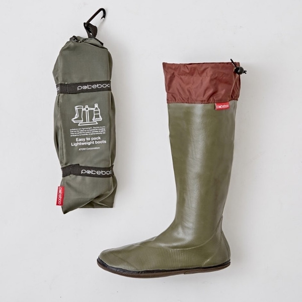 pokeboo 摺疊輕量雨鞋 叢林綠
